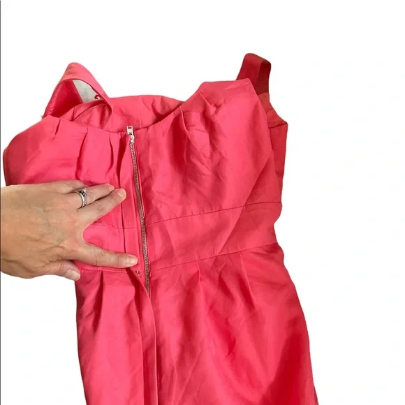 J. Crew Pink Sleeveless Silver Zip Back Above the Knee Sheath Dress Size 2P - Picture 8 of 16